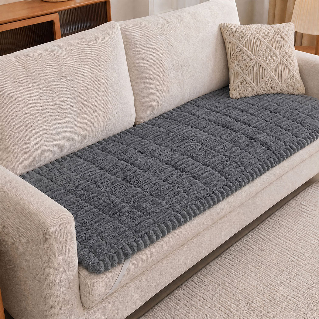 Marlow Sofa Cover  Lounge Plush Pet Couch Cover Non-Slip Dark Grey 70x150cm-2072893569131220999
