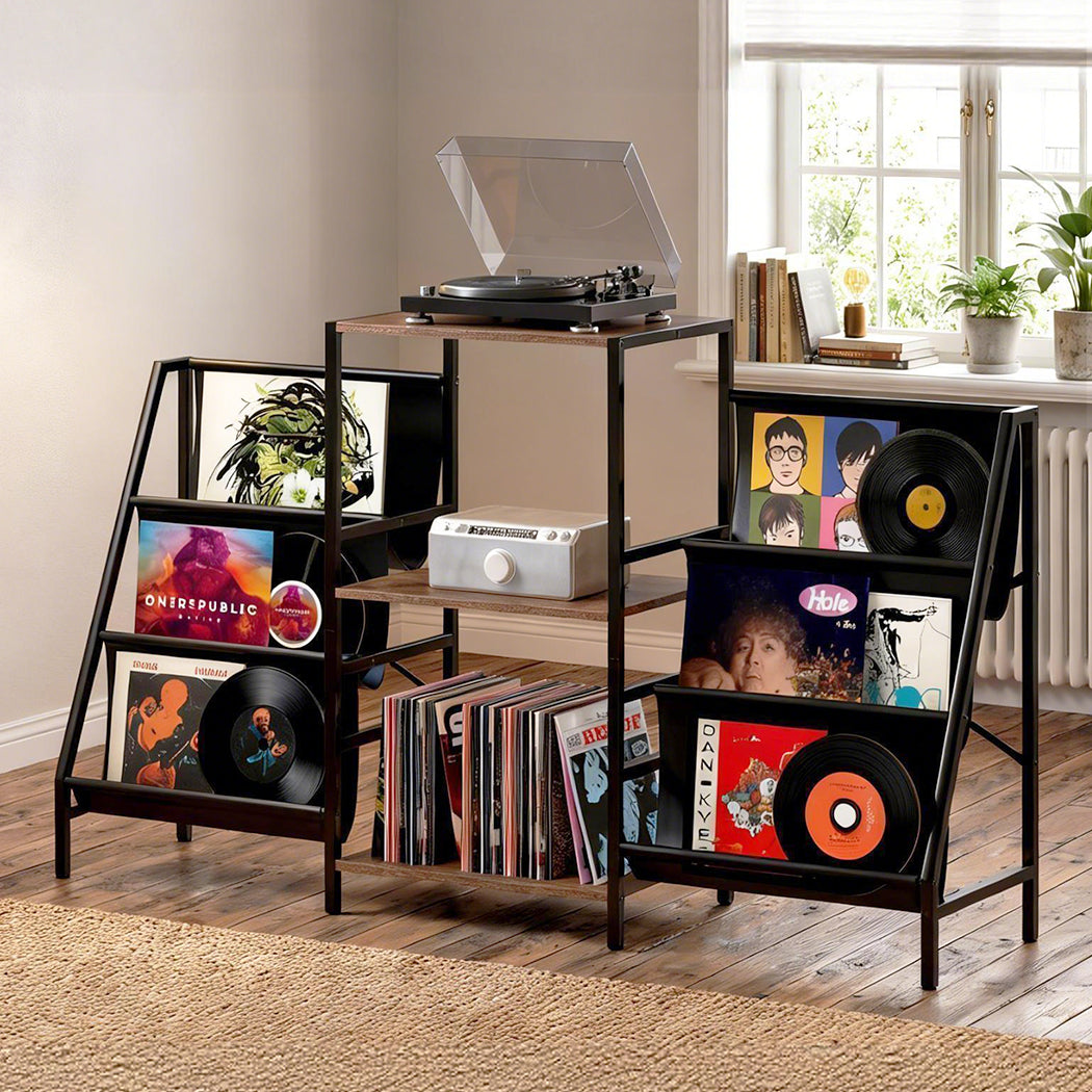Levede Record Player Stand Vinyl Storage Up to 280 Albums Turntable Stand Shelf-2050056775092277256
