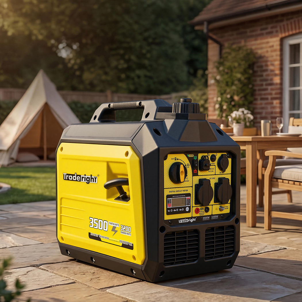 Traderight 3500W Petrol Inverter Generator Portable Silent Pure Sine Wave Power-2050056775461376007