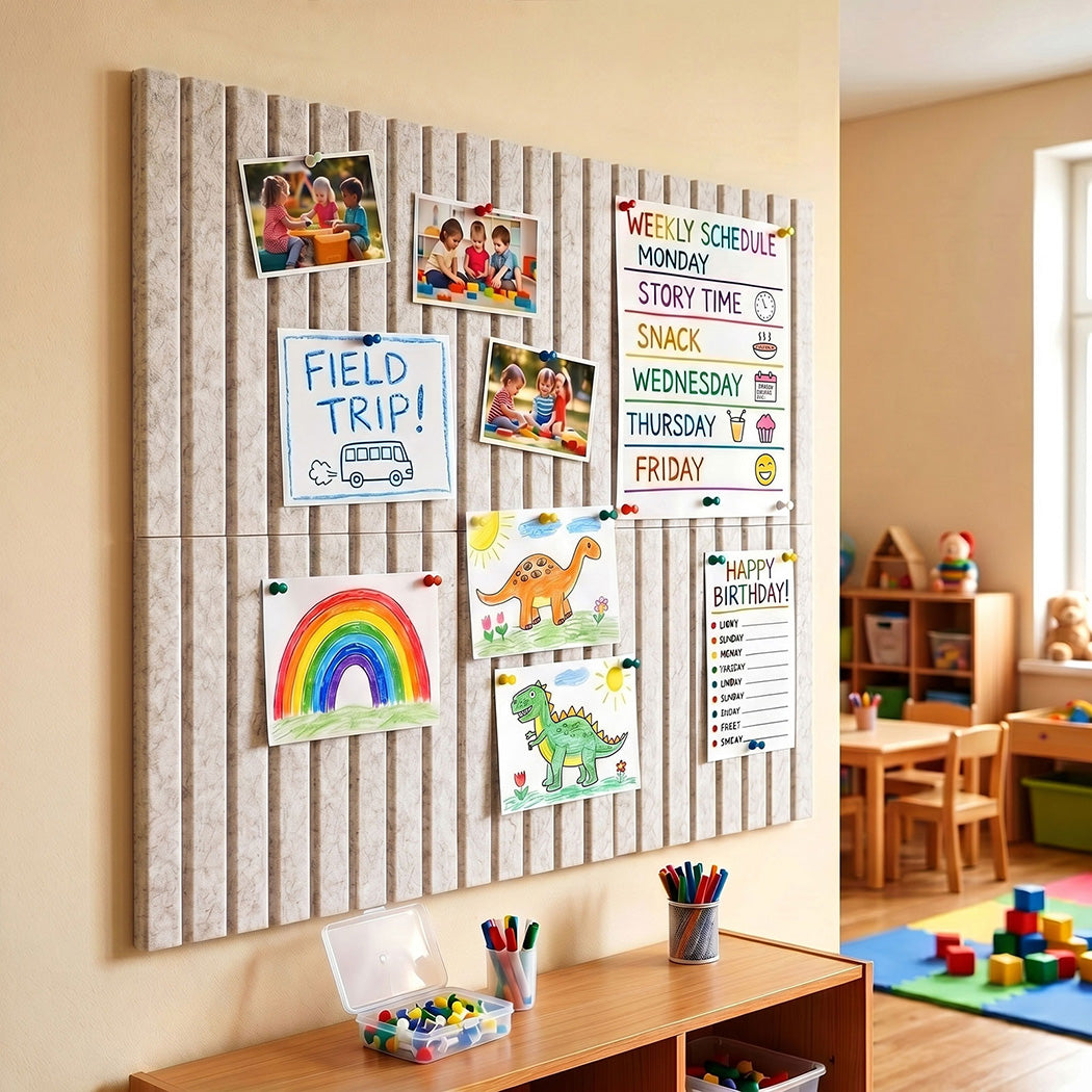 Levede Cork Boards Alternative 6 Pcs 30cmx30cm Felt Bulletin Board Tiles Coustic-2050059006105489415