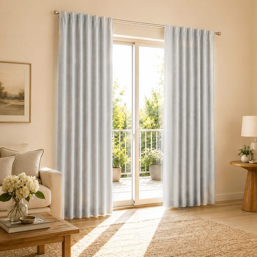 Marlow 100% Blackout Curtain 2-Panel Thermal Linen Look Curtain Draperies Window-2072893566287482887