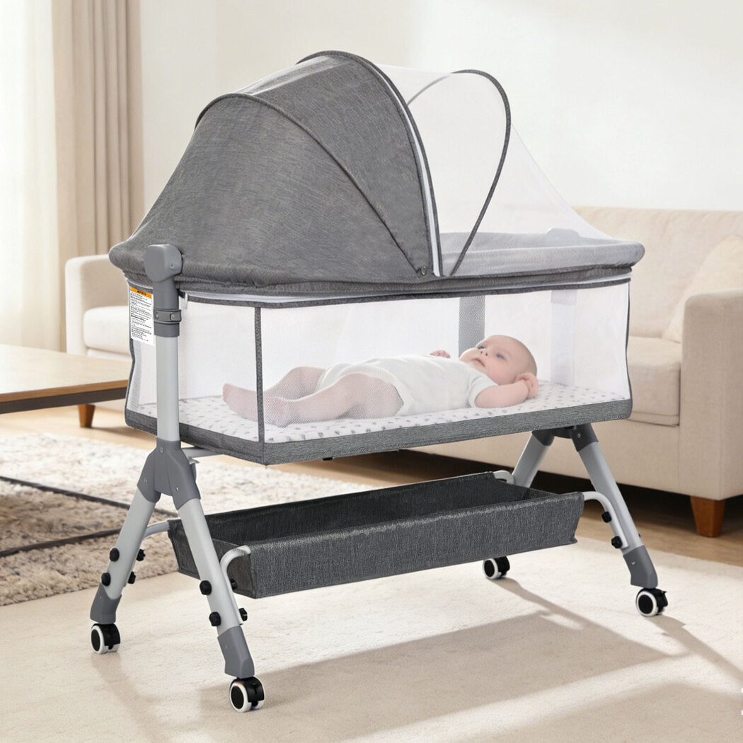 Bopeep Baby Cot Bed Crib Newborn Co-Sleeper Bassinet Safety Adjustable Bedside-2050056762865881096