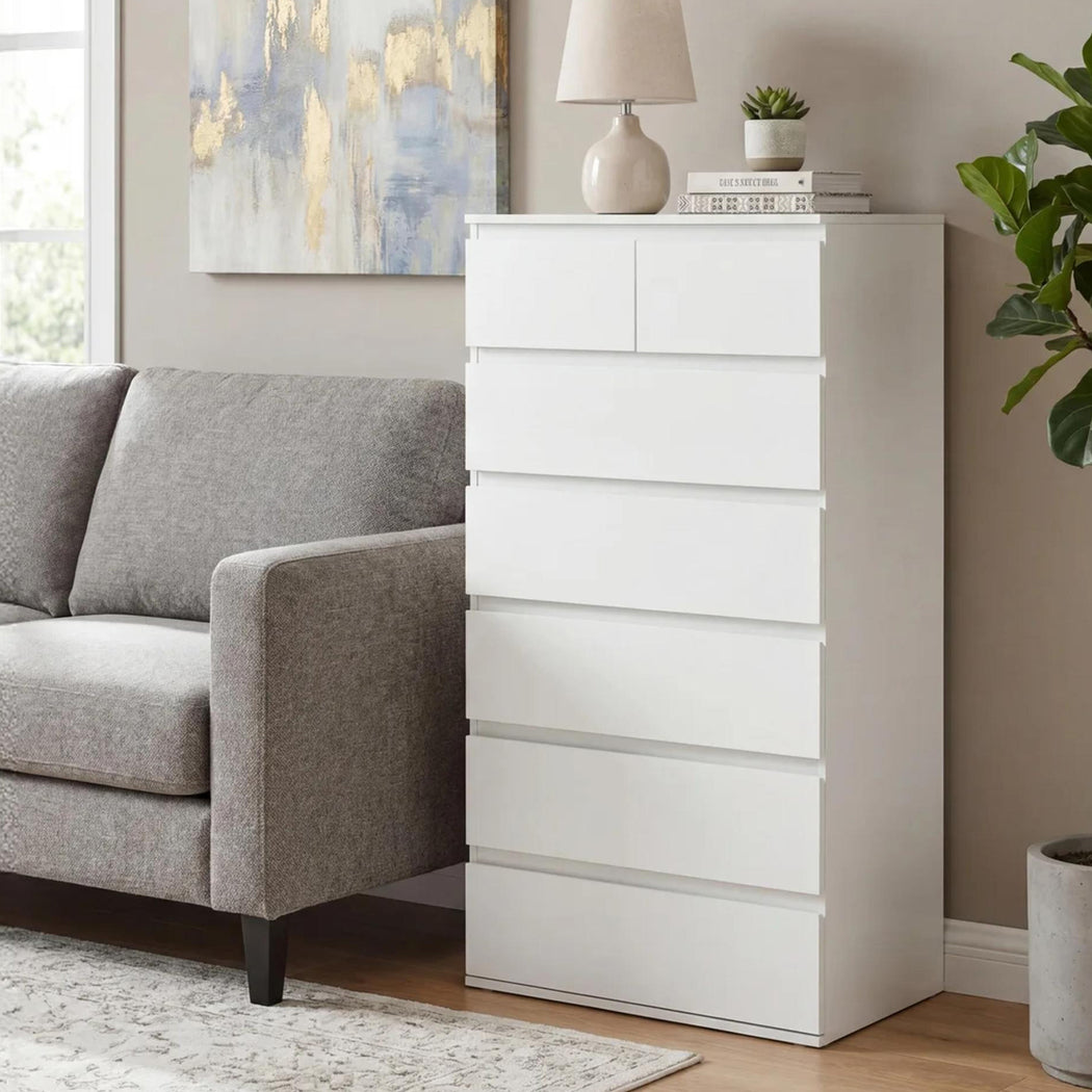 Levede Tall Storage Cabinet 7 Drawer Dresser Bedroom Storage Cupboard Tallboy-2061251857237544968
