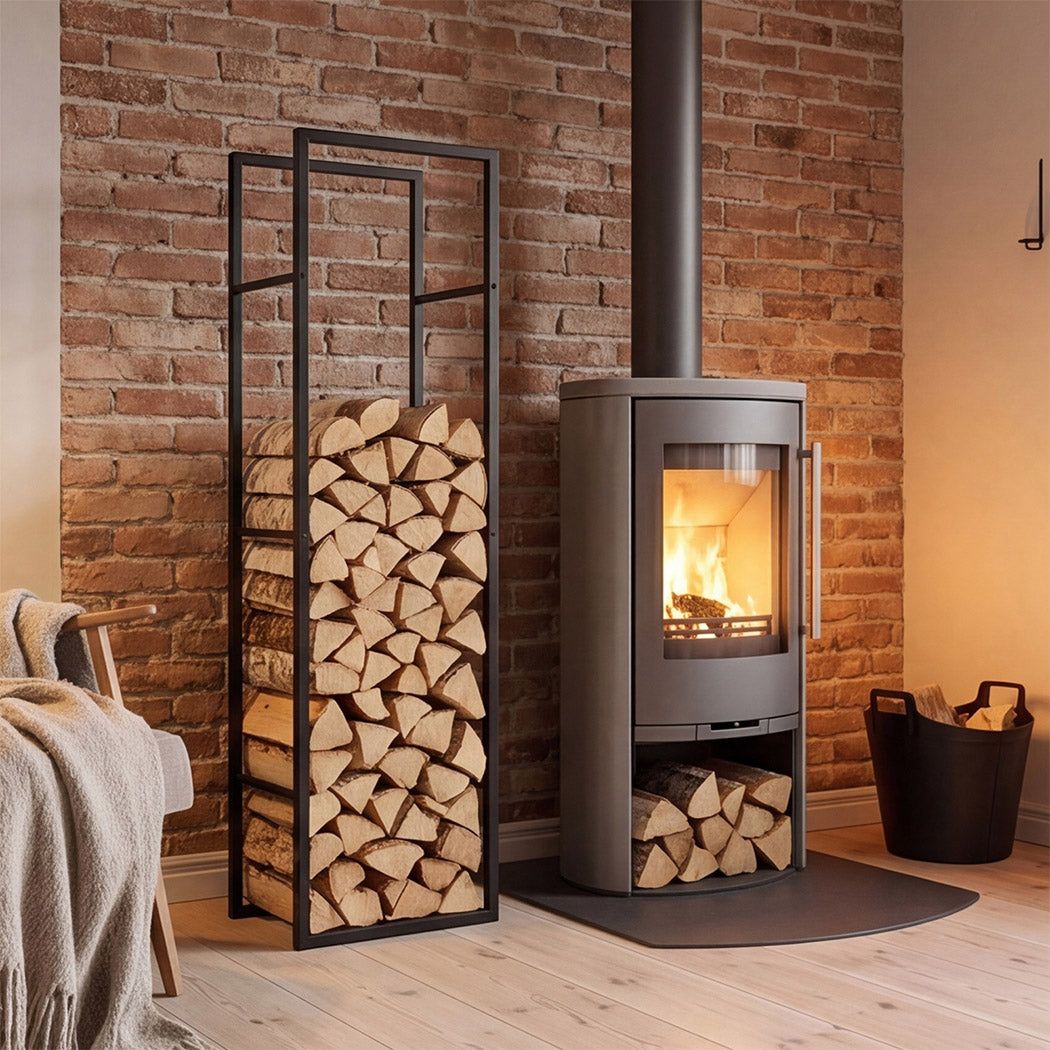 Levede Firewood Rack Steel Outdoor Storage Log Holder Fireplace 40 x 25 x 150cm-2072893555260657671