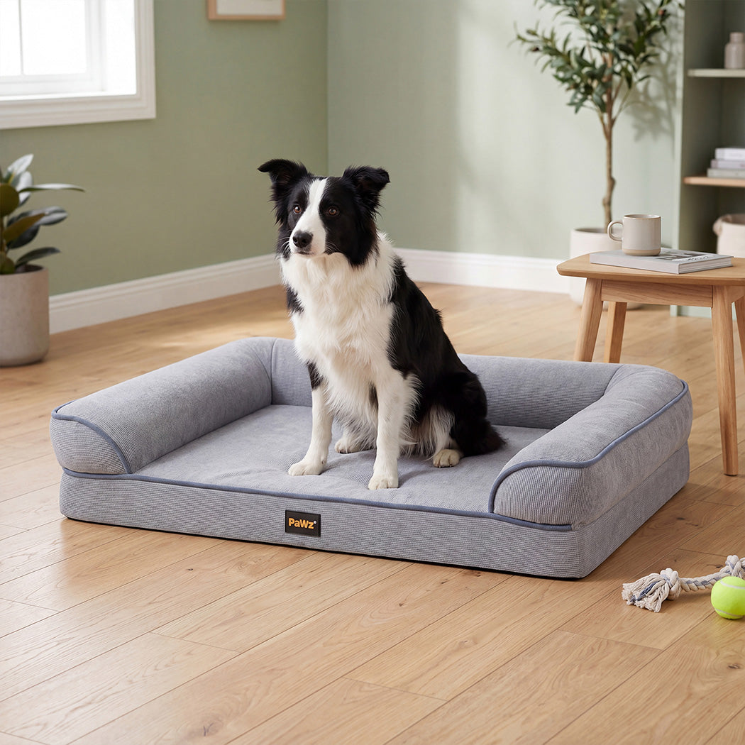 Pawz Cooling Orthopedic Dog Bed Waterproof Lining Washable Memory Foam Grey XL-2072893573677846535