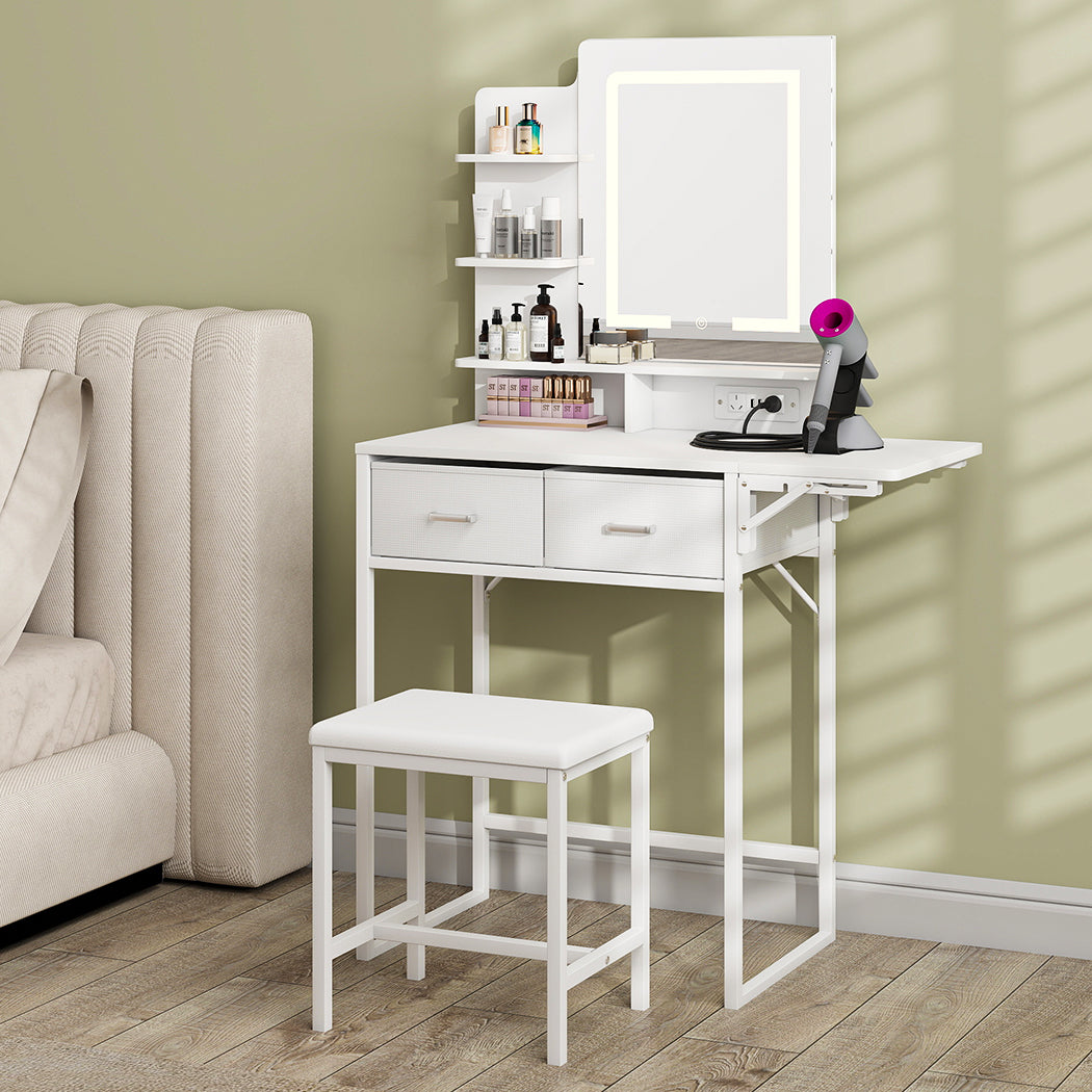 Levede Dressing Table LED Makeup Mirror Stool Set Vanity Desk Fold-up Panel-2065254296953425928