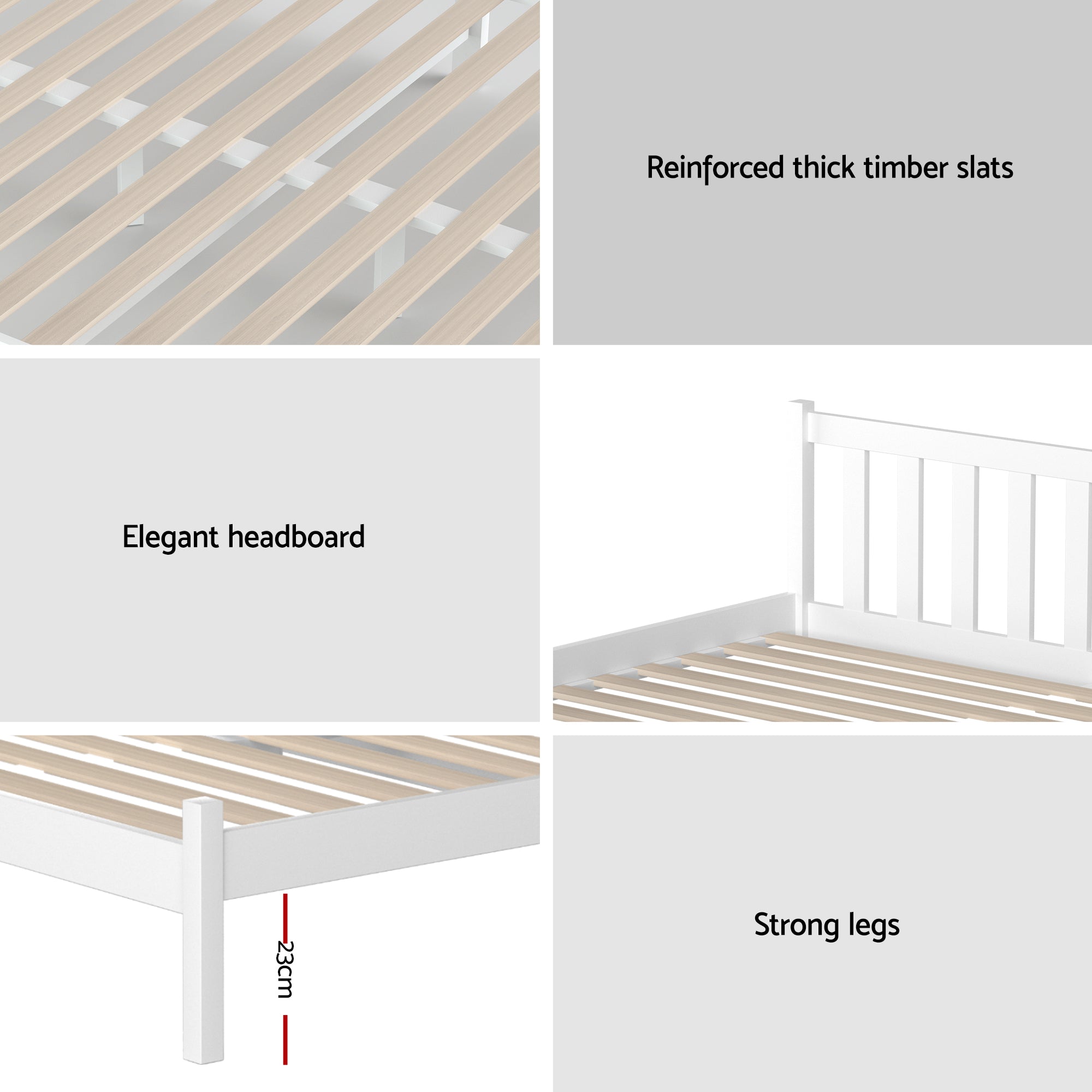 Giselle Double Mattress with Artiss Wooden Bed Frame Natural Pine Timber Base