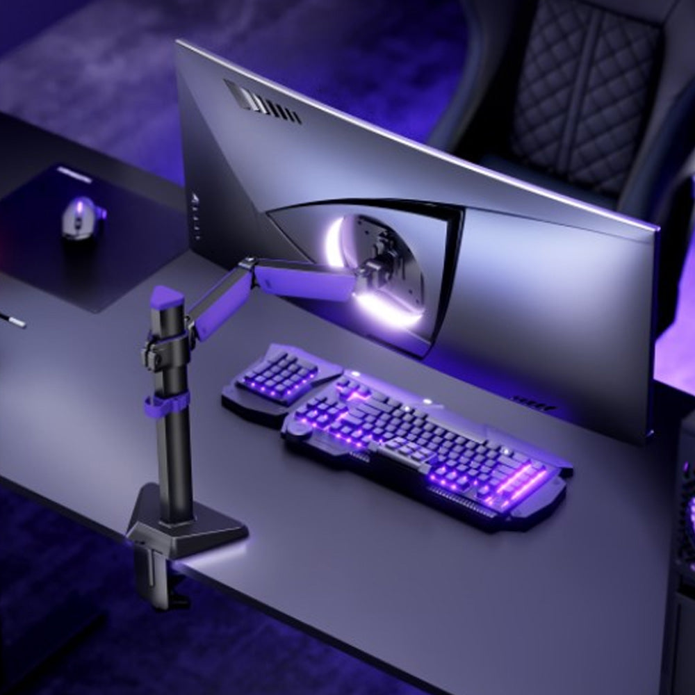 Brateck Amethyst Articulating Gaming Monitor Arm Matte Black 17 to 40 Inch 12 KG VESA 75x75 100x100