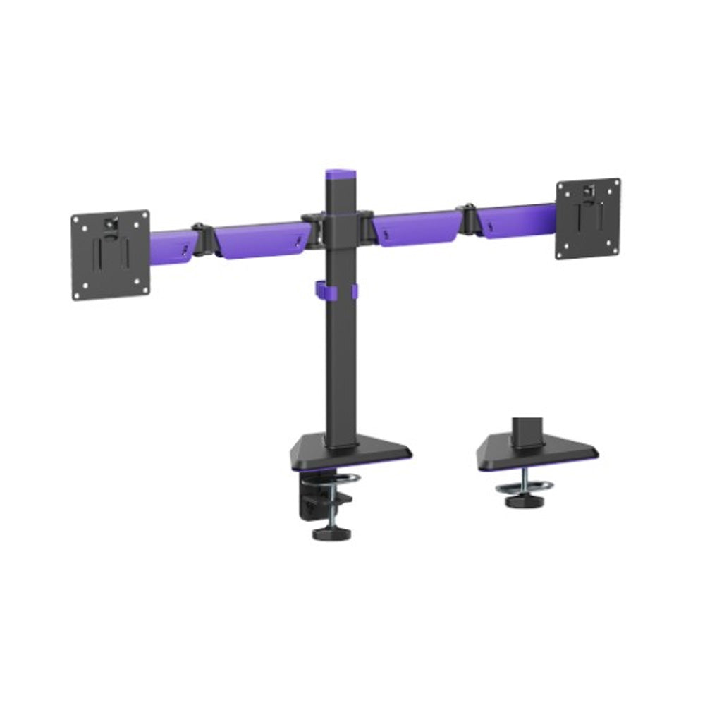 Brateck Matte Black Amethyst Articulating Gaming Dual Monitor Arm Fits 17 to 32 Inch 12kg Per Screen