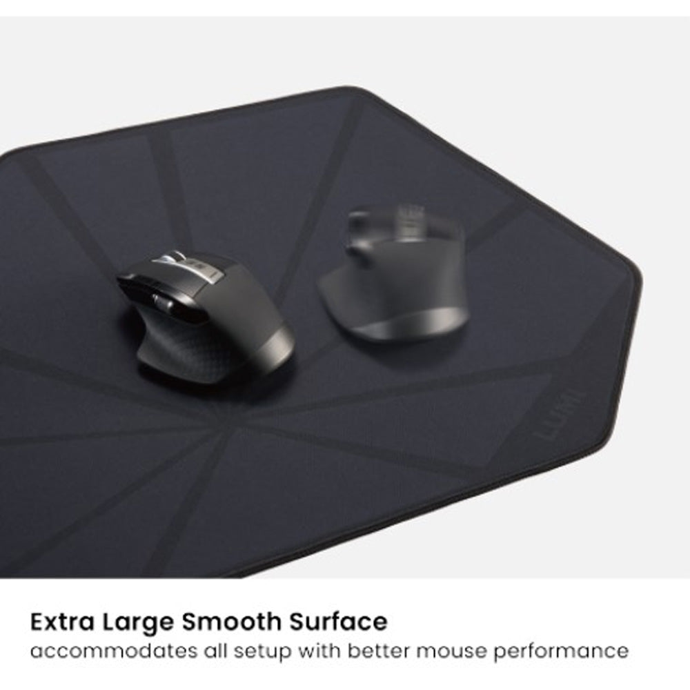 Brateck Gaming Desk Pad 1200mm x 600mm Level Up the Gaming Experience Black Anti Slip Backing Overlocked