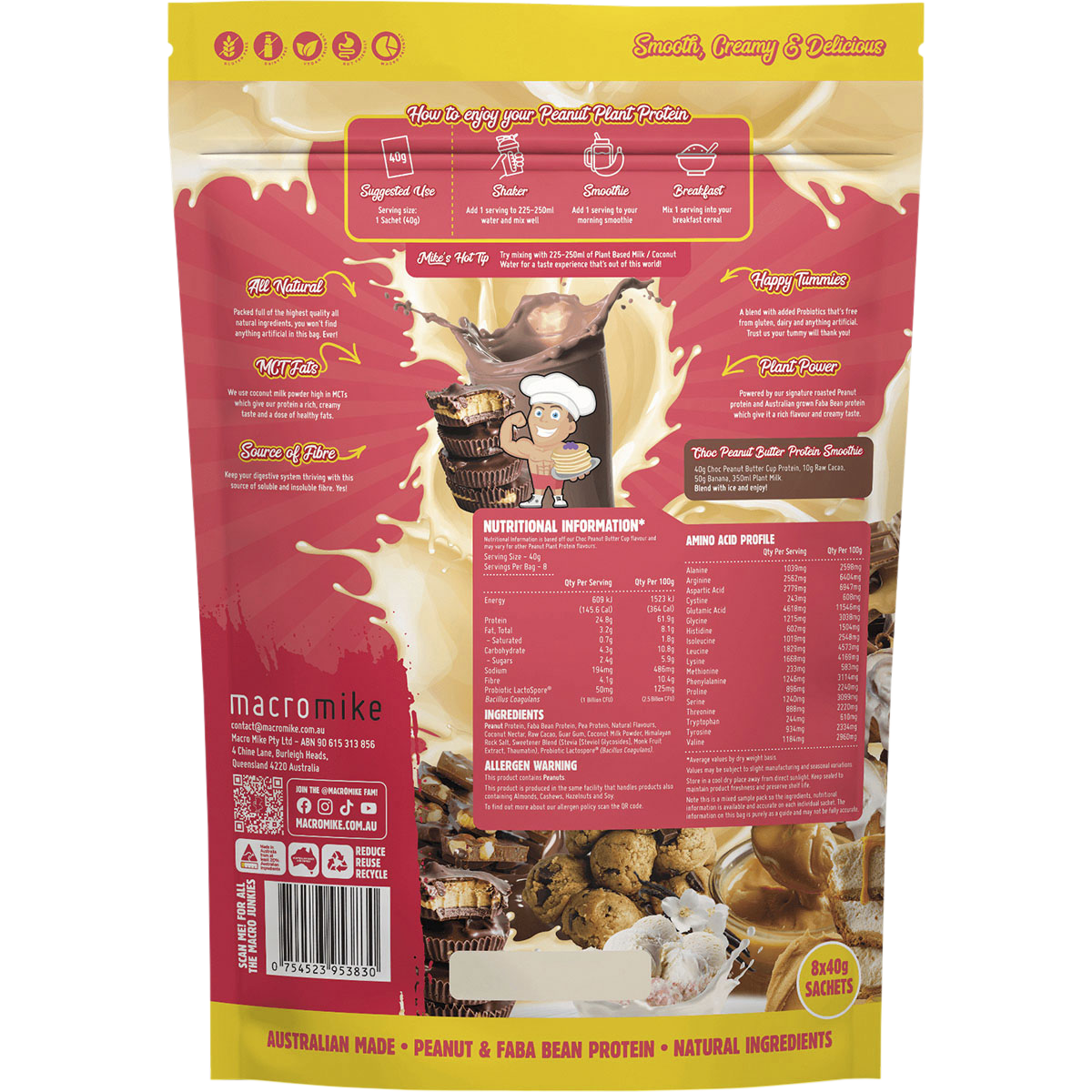 Macro Mike Peanut Plant Protein Sample Pack 8x40g