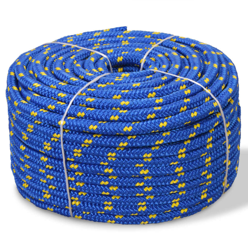 Marine Rope Polypropylene 10mm x 50m Floating Sailing Boating Dock Line Blue
