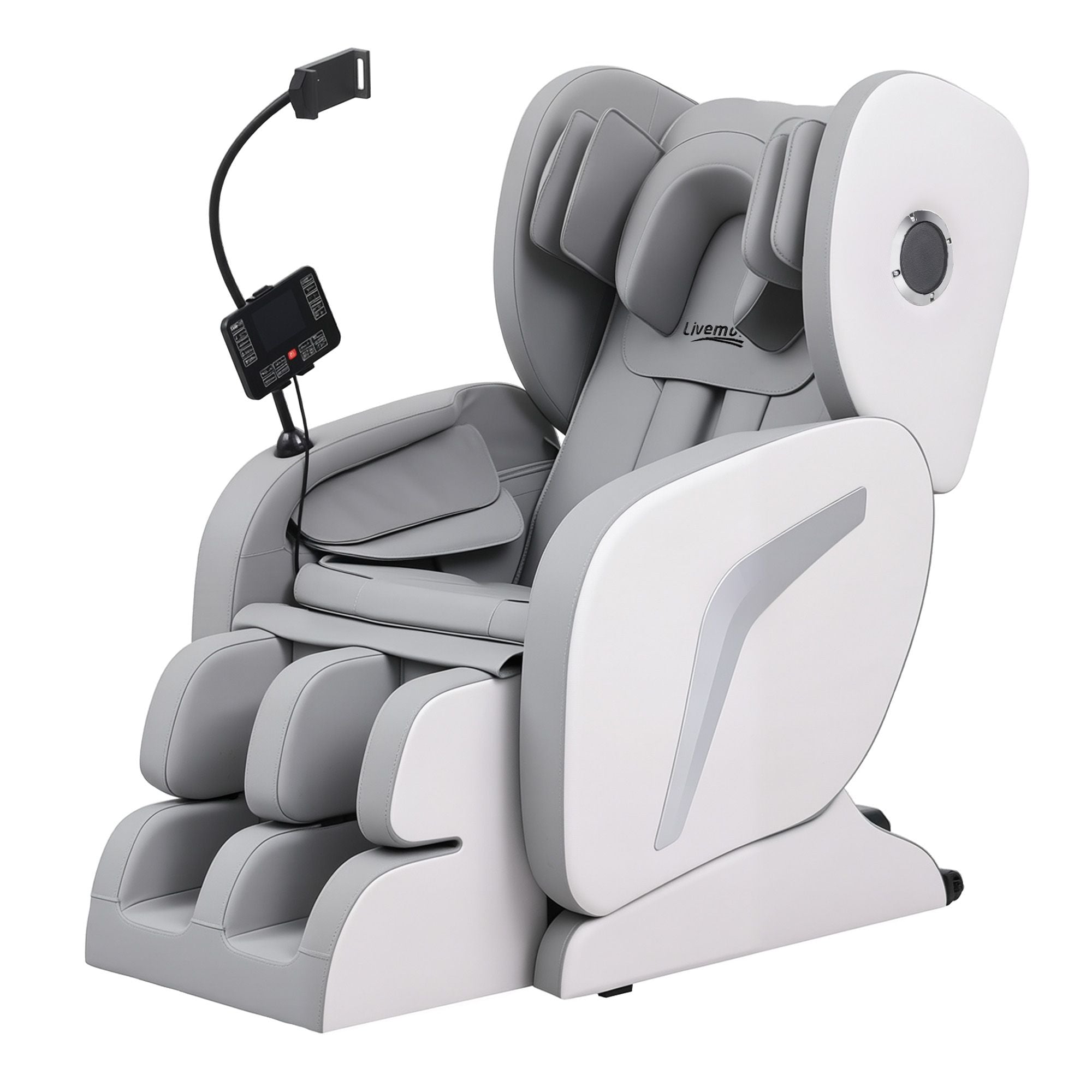 Livemor VEGA Full Body Massage Chair Recliner Foot Roller Heat Airbags Grey