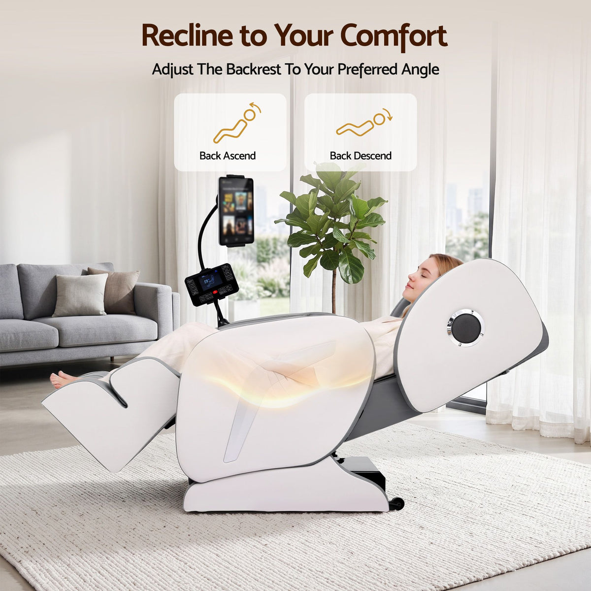 Livemor VEGA Full Body Massage Chair Recliner Foot Roller Heat Airbags Grey