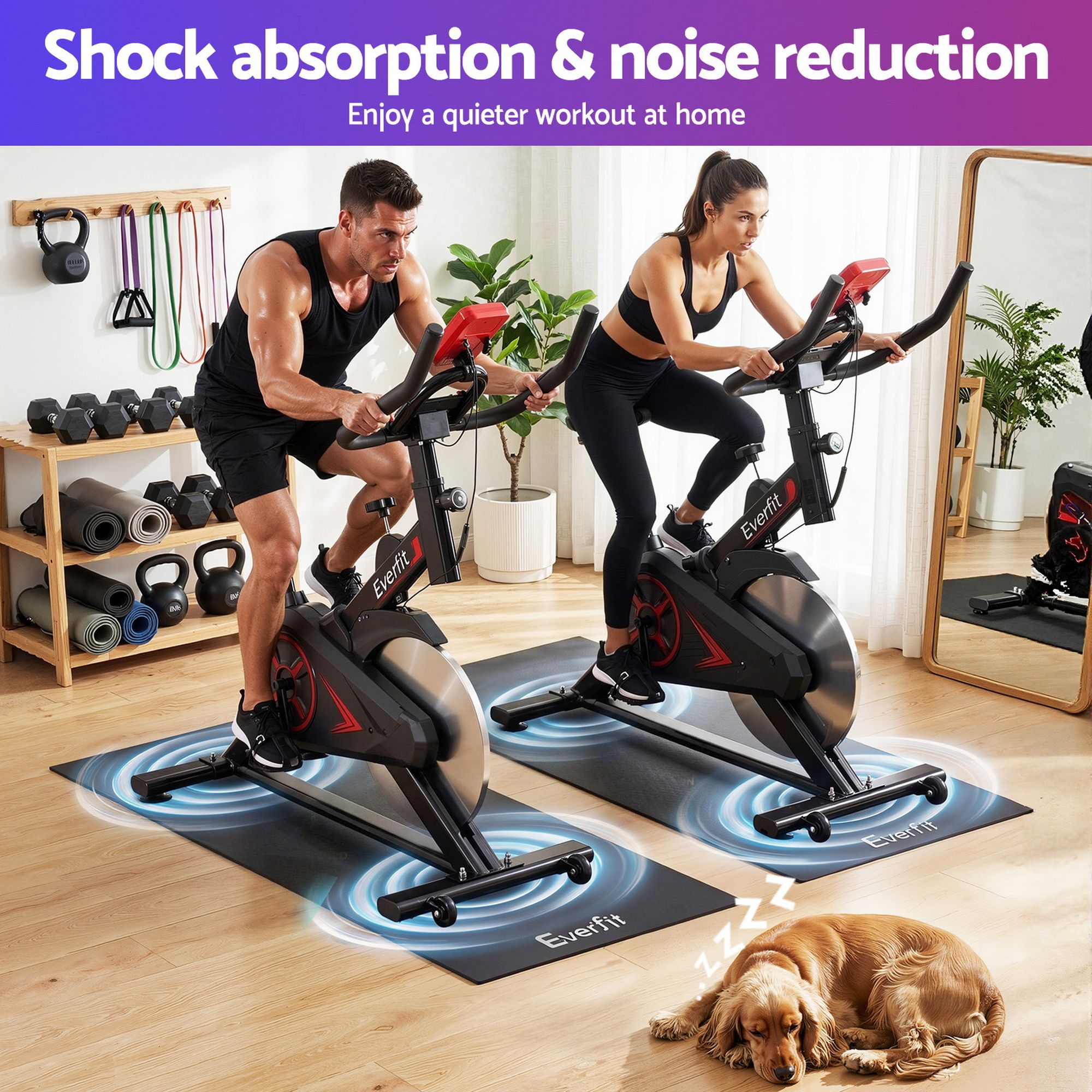 Everfit Exercise Equipment Mat Treadmill Floor Rug Home Gym Fitness Yoga