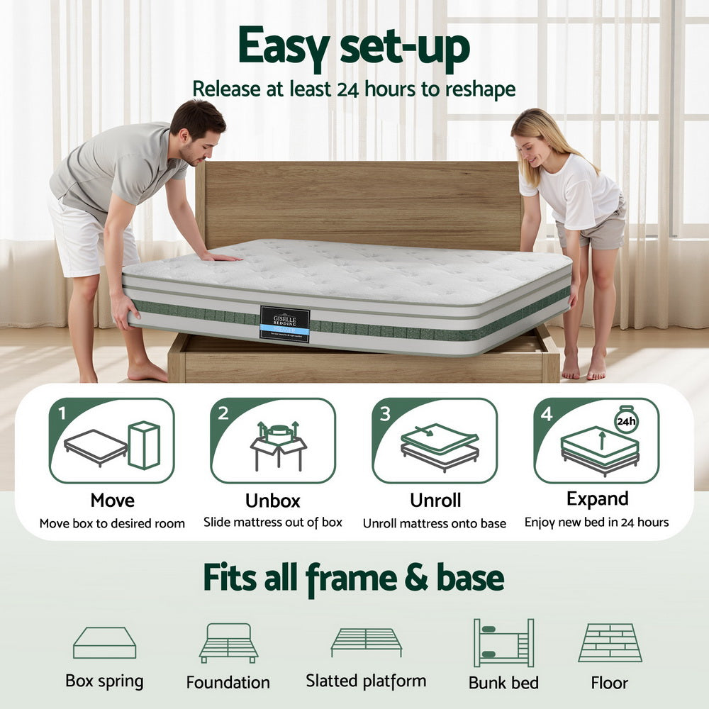 Giselle Mattress Double Green Tea Mattresses 20cm
