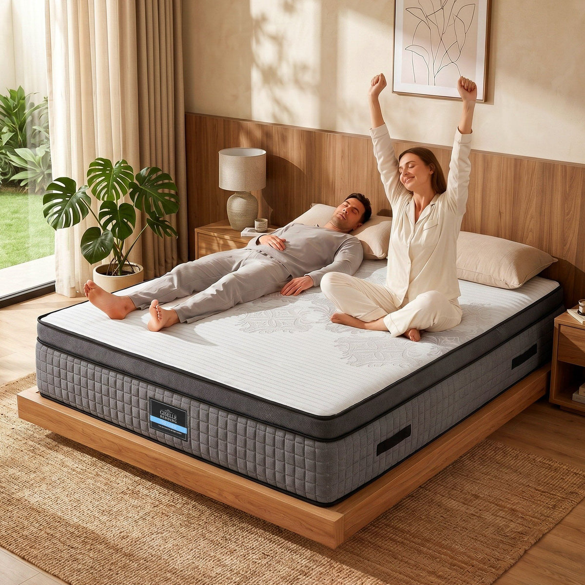 Giselle Bedding King Mattress 37cm 4in1 Adjustable Firmness Cooling Memory Foam