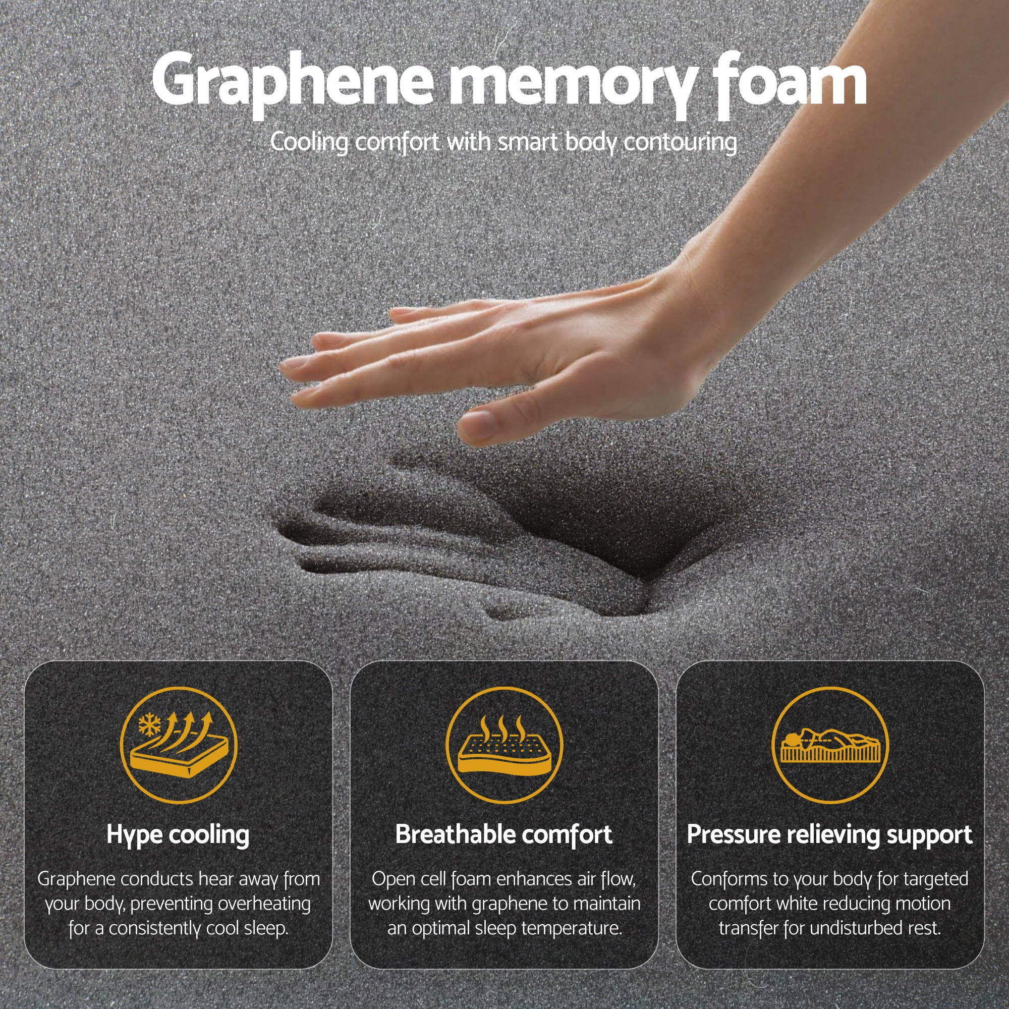 Giselle Bedding 35cm Graphene Memory Foam Medium Firm Euro Top Mattresses Double
