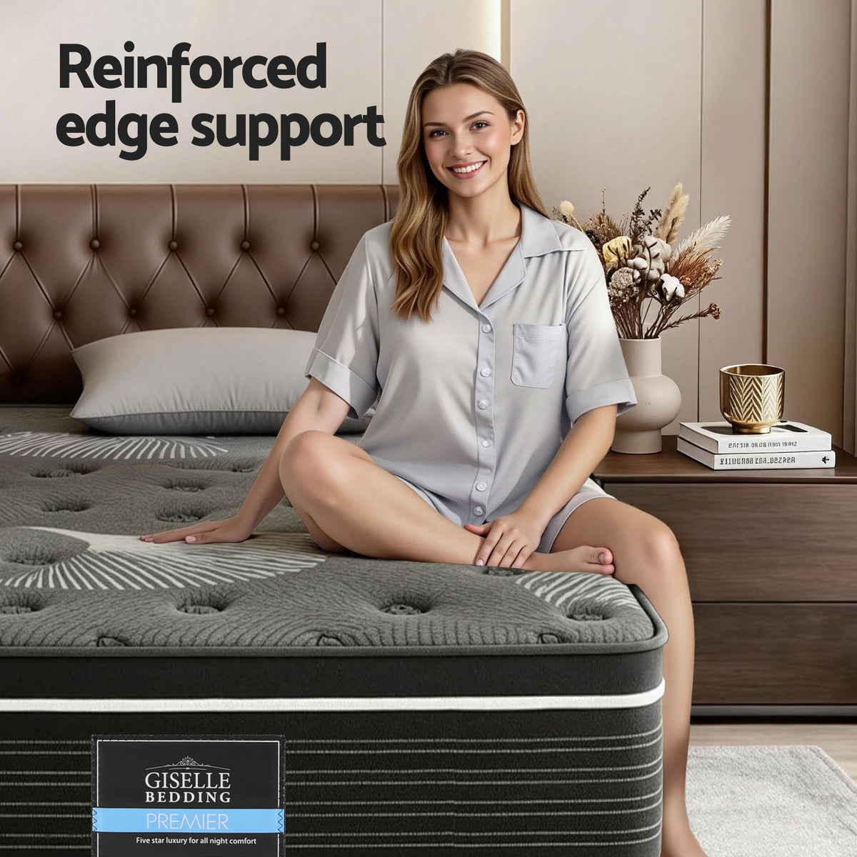 Giselle Bedding 35cm Graphene Memory Foam Medium Firm Euro Top Mattresses King Single