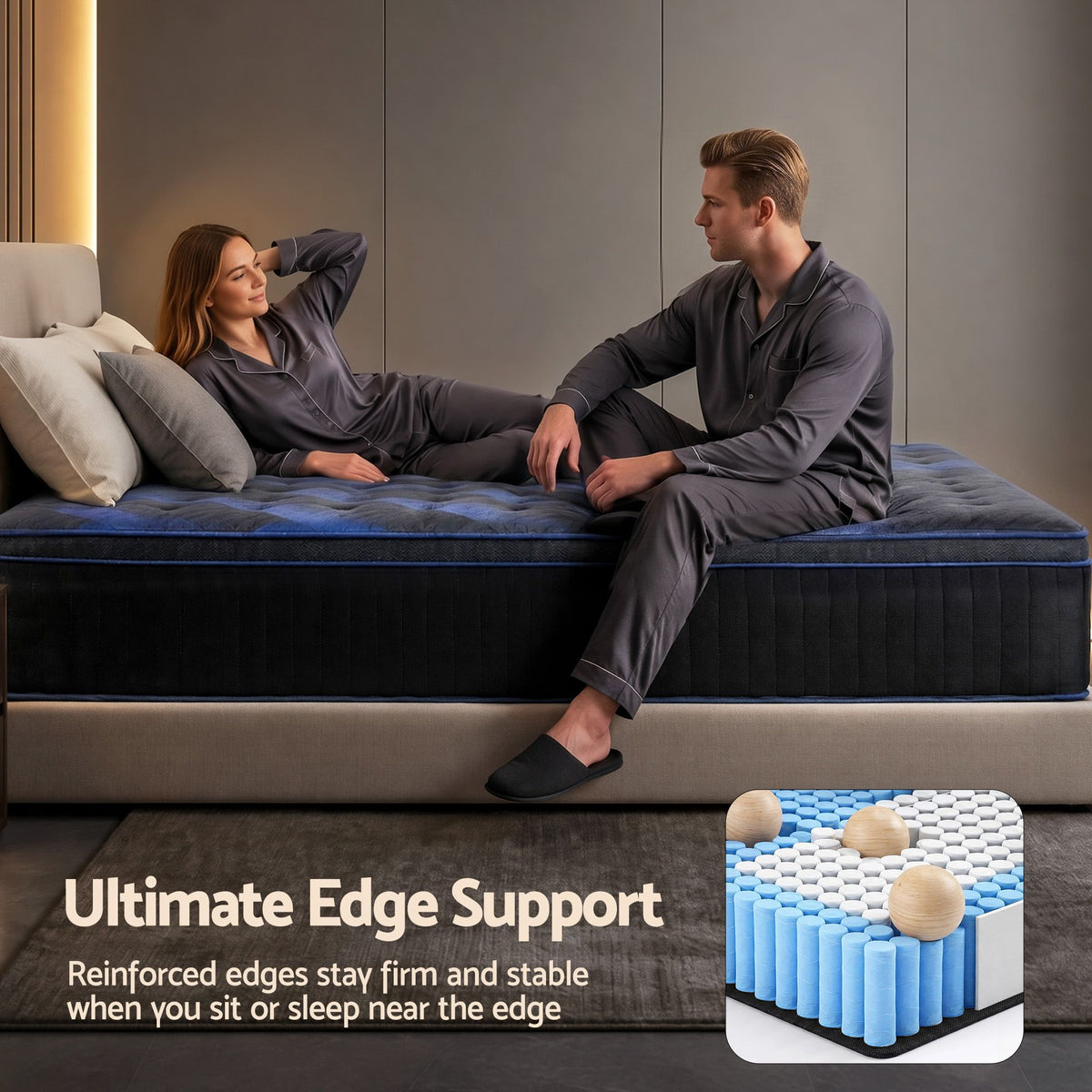 Giselle 34cm Double Hybrid Mattress with Cooling Gel Memory Foam