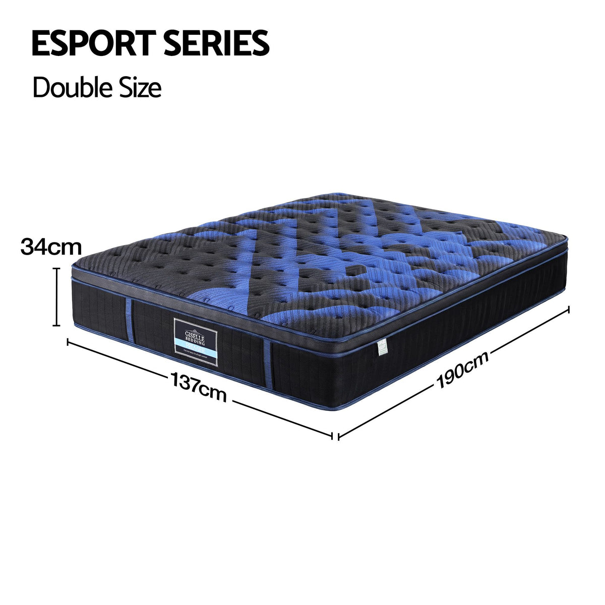 Giselle 34cm Double Hybrid Mattress with Cooling Gel Memory Foam