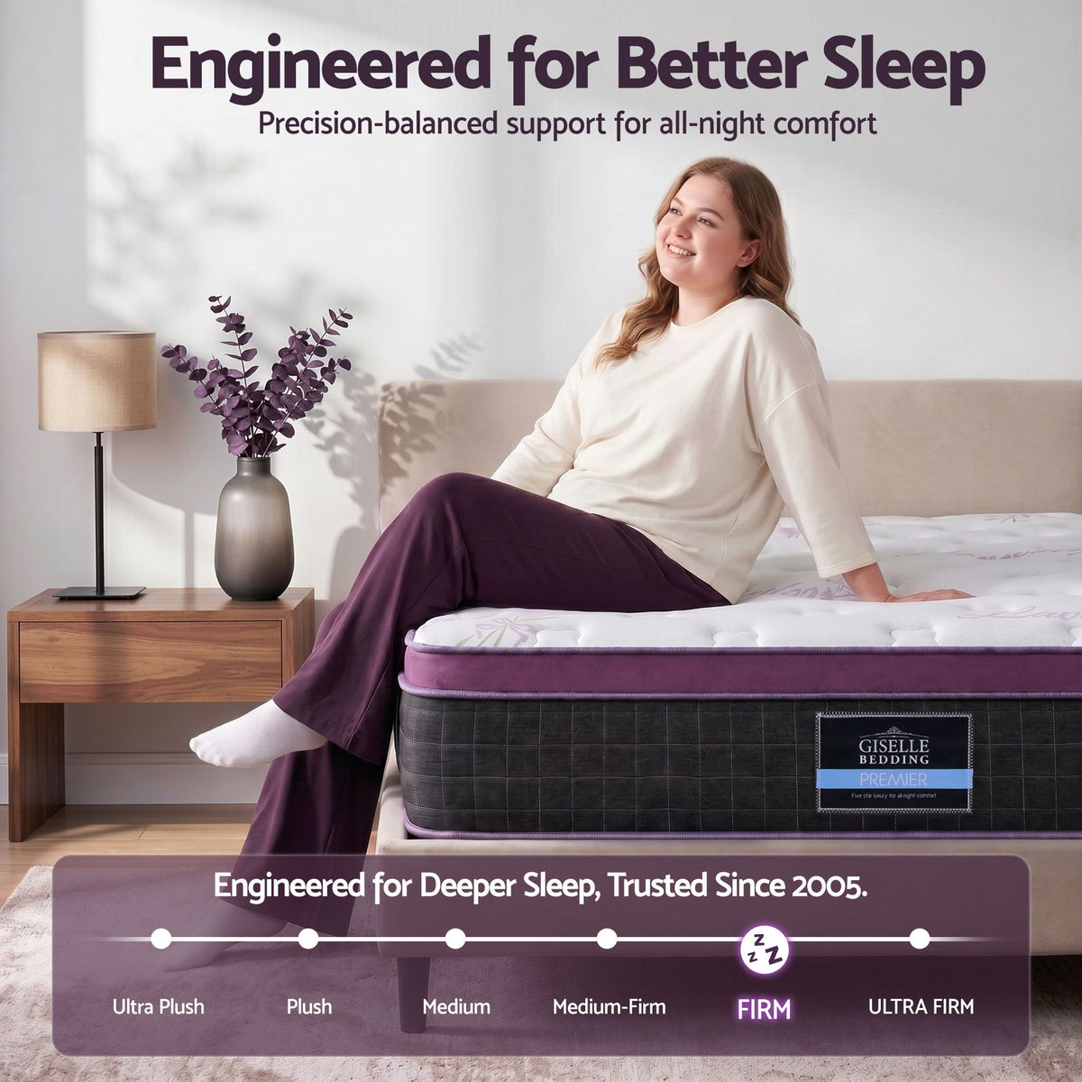 Giselle Queen Euro Top Mattress Firm Pocket Spring Edge Support