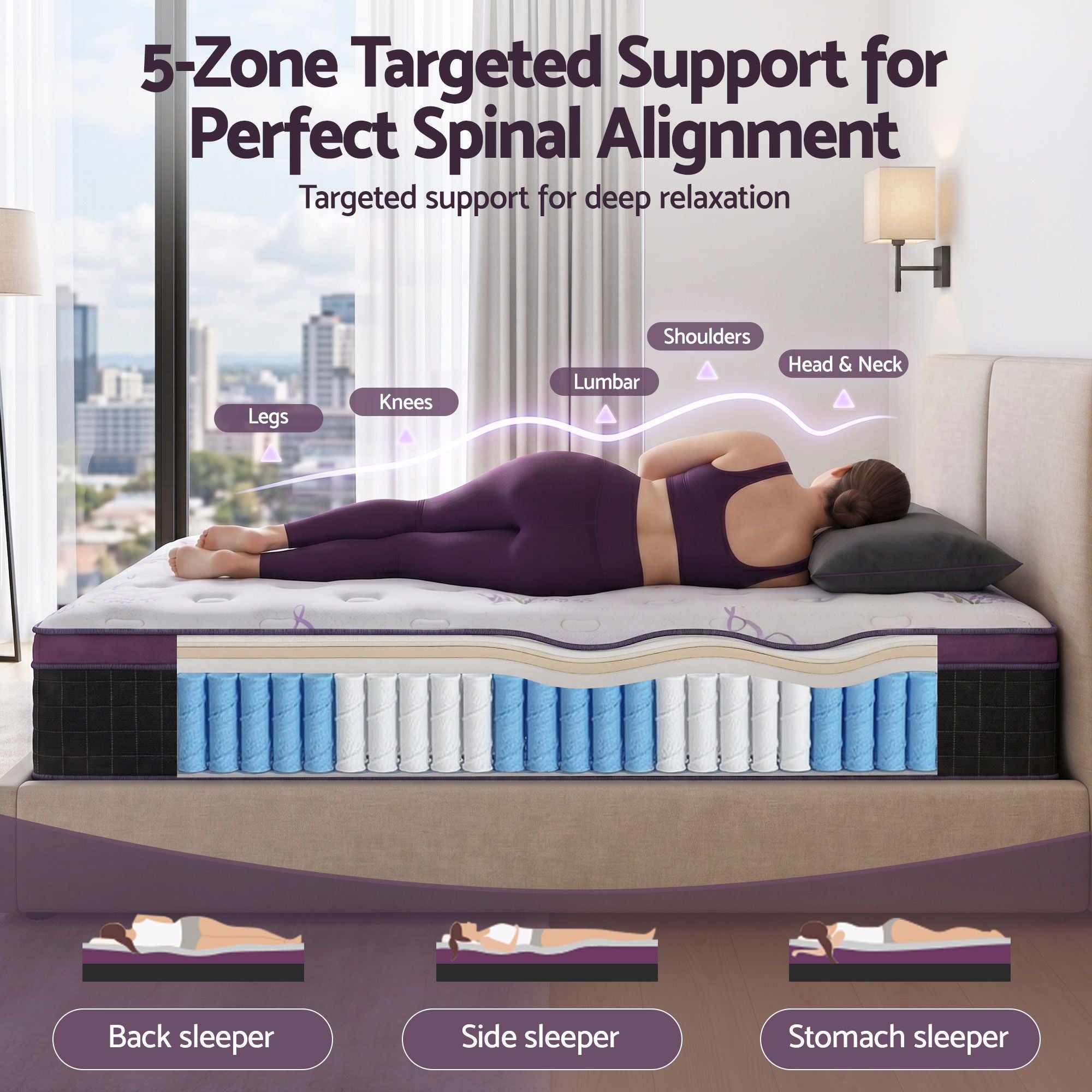 Giselle Queen Euro Top Mattress Firm Pocket Spring Edge Support