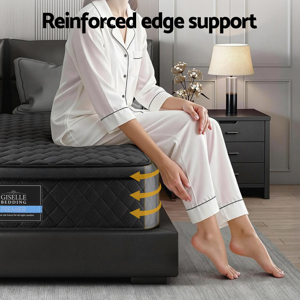Giselle Bedding Mattress 34cm 5-Zone Pocket Spring Egg-crate Memory Foam Single