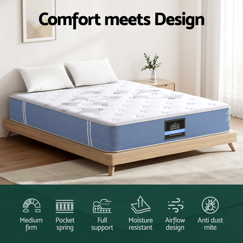 Giselle Mattress Double Bed Pocket Spring Mattresses - 25cm