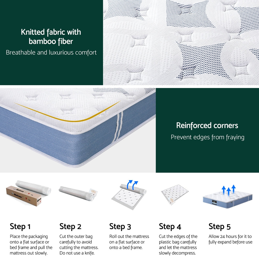 Giselle Mattress Double Bed Pocket Spring Mattresses - 25cm