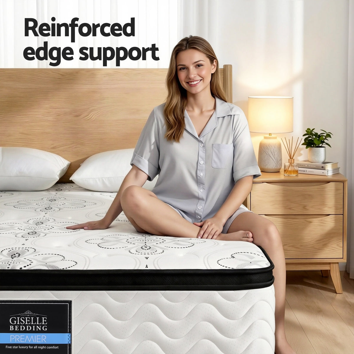 Giselle Bedding 30cm Mattress Pocket Spring Medium Firm Foam Euro Top King