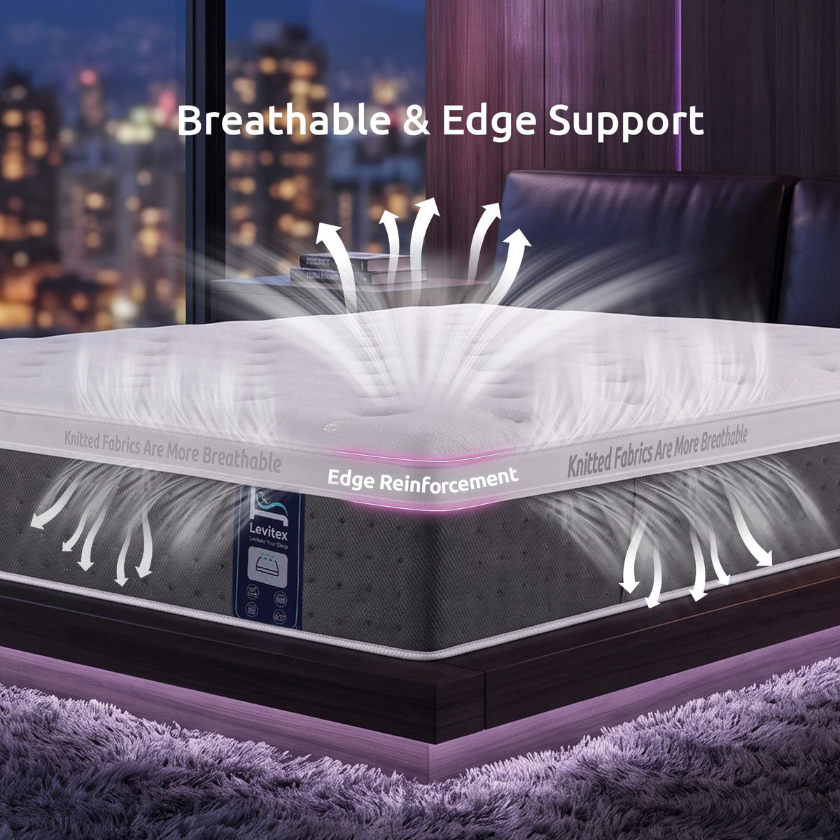 Levitex Queen Mattress Lumbar Support 5-Zone Pocket Spring Gel Memory Foam