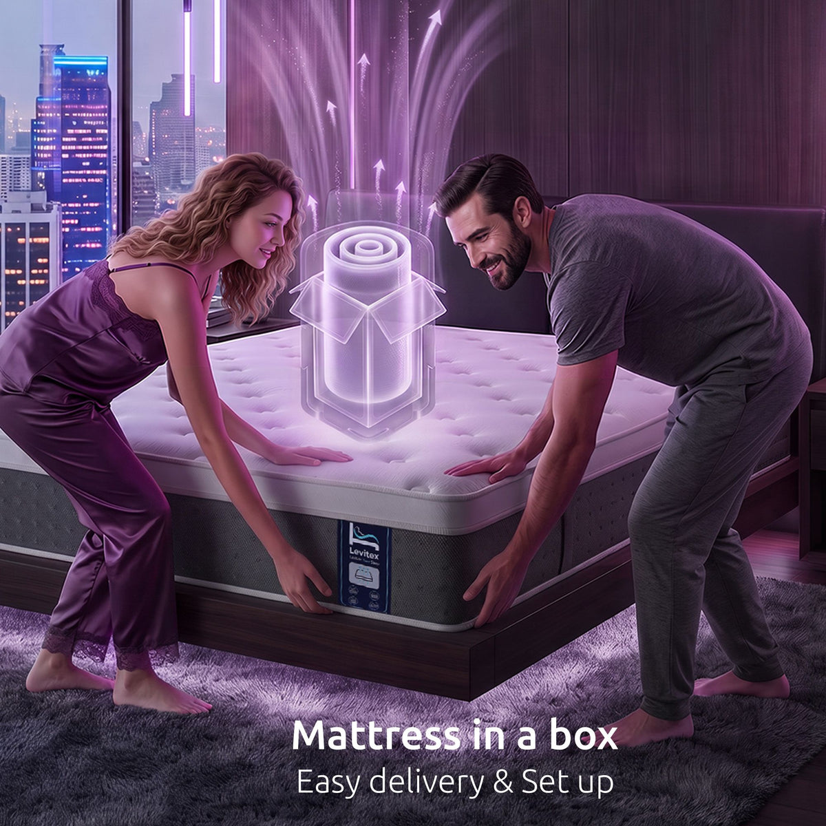 Levitex Queen Mattress Lumbar Support 5-Zone Pocket Spring Gel Memory Foam