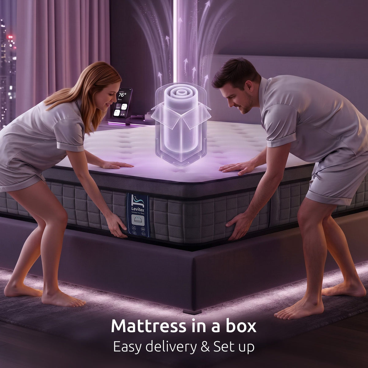 Levitex King Mattress 30cm 5-Zone Pocket Spring Edge Support Medium Firm