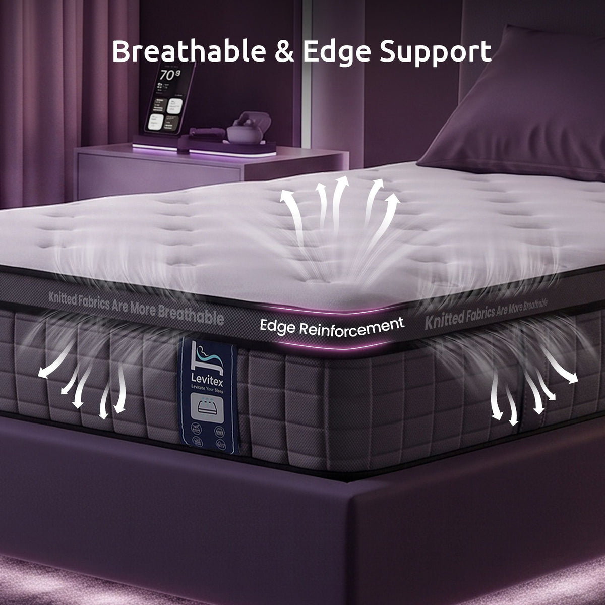 Levitex Single Mattress 30cm 5-Zone Pocket Spring Edge Support Medium Firm
