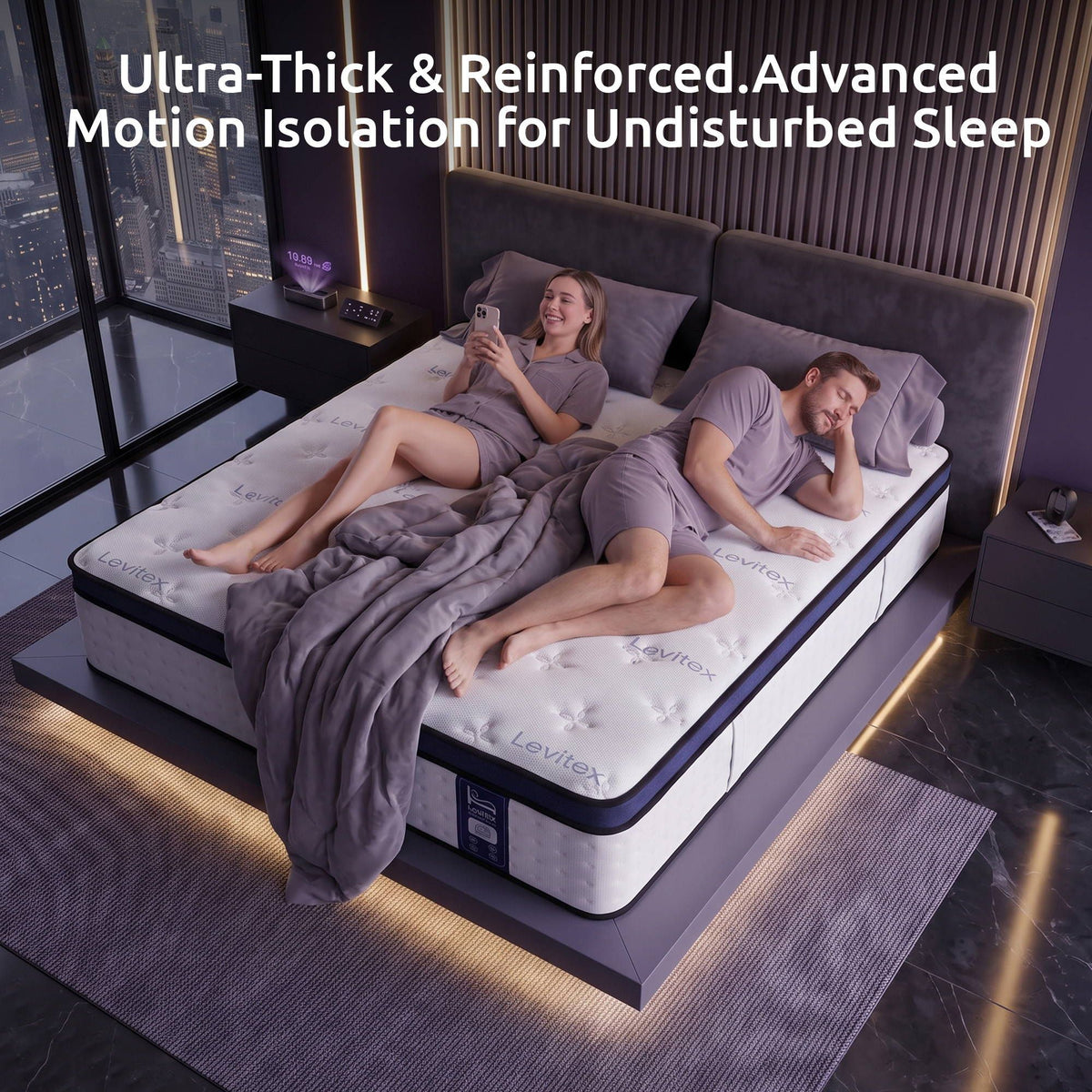 Levitex King Mattress 35cm Gel Memory Foam 7-Zone Pocket Spring Cooling