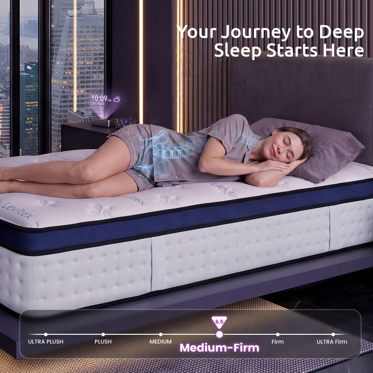 Levitex Single Mattress 35cm Gel Memory Foam 7-Zone Pocket Spring Cooling
