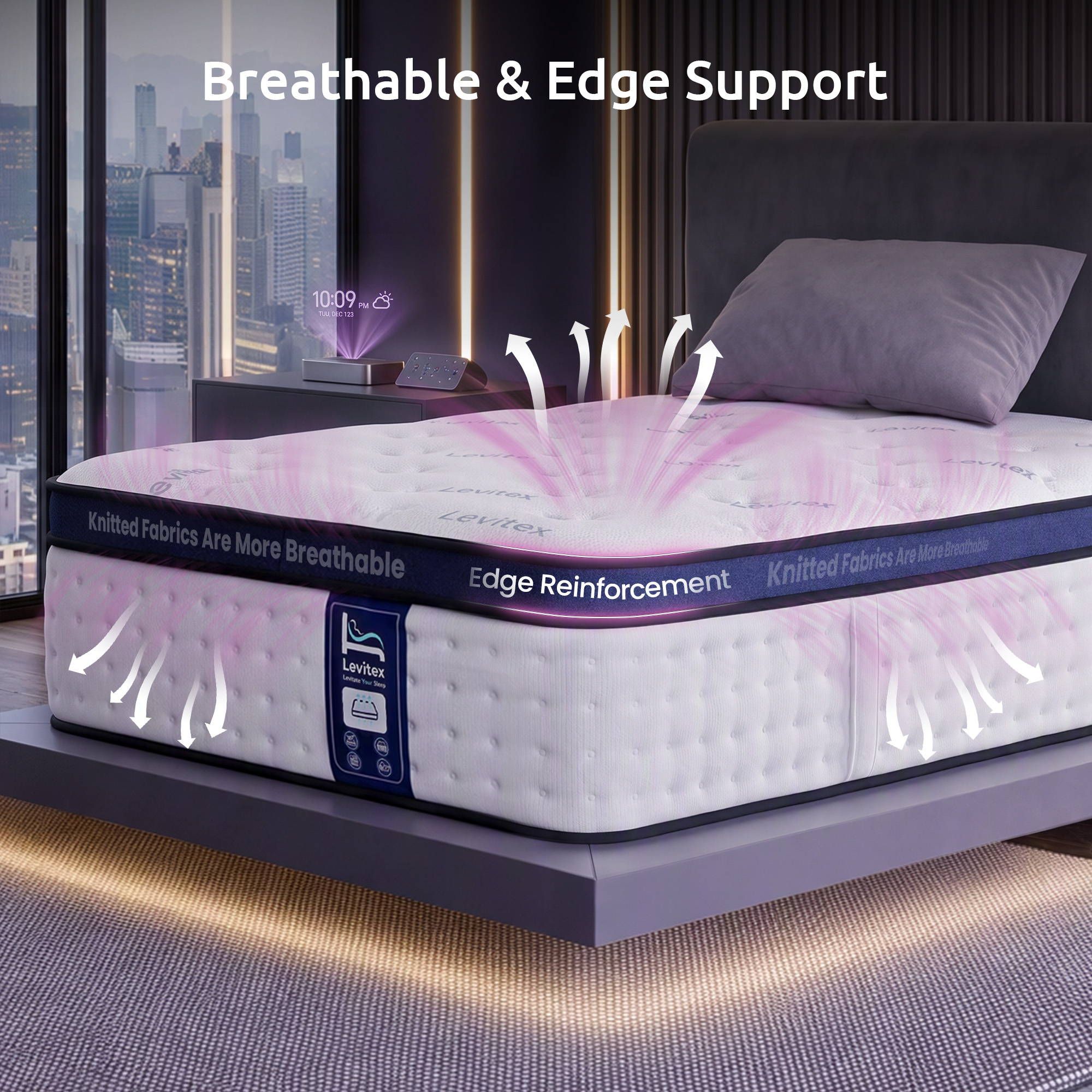 Levitex Single Mattress 35cm Gel Memory Foam 7-Zone Pocket Spring Cooling
