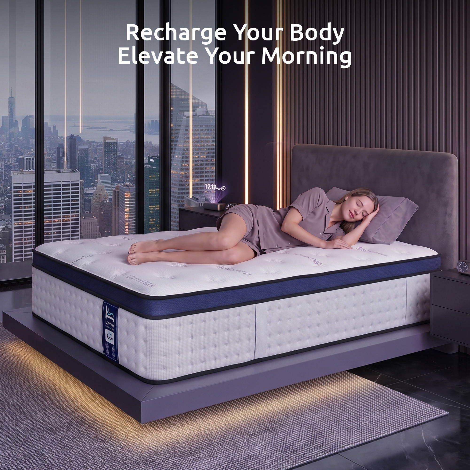 Levitex Single Mattress 35cm Gel Memory Foam 7-Zone Pocket Spring Cooling