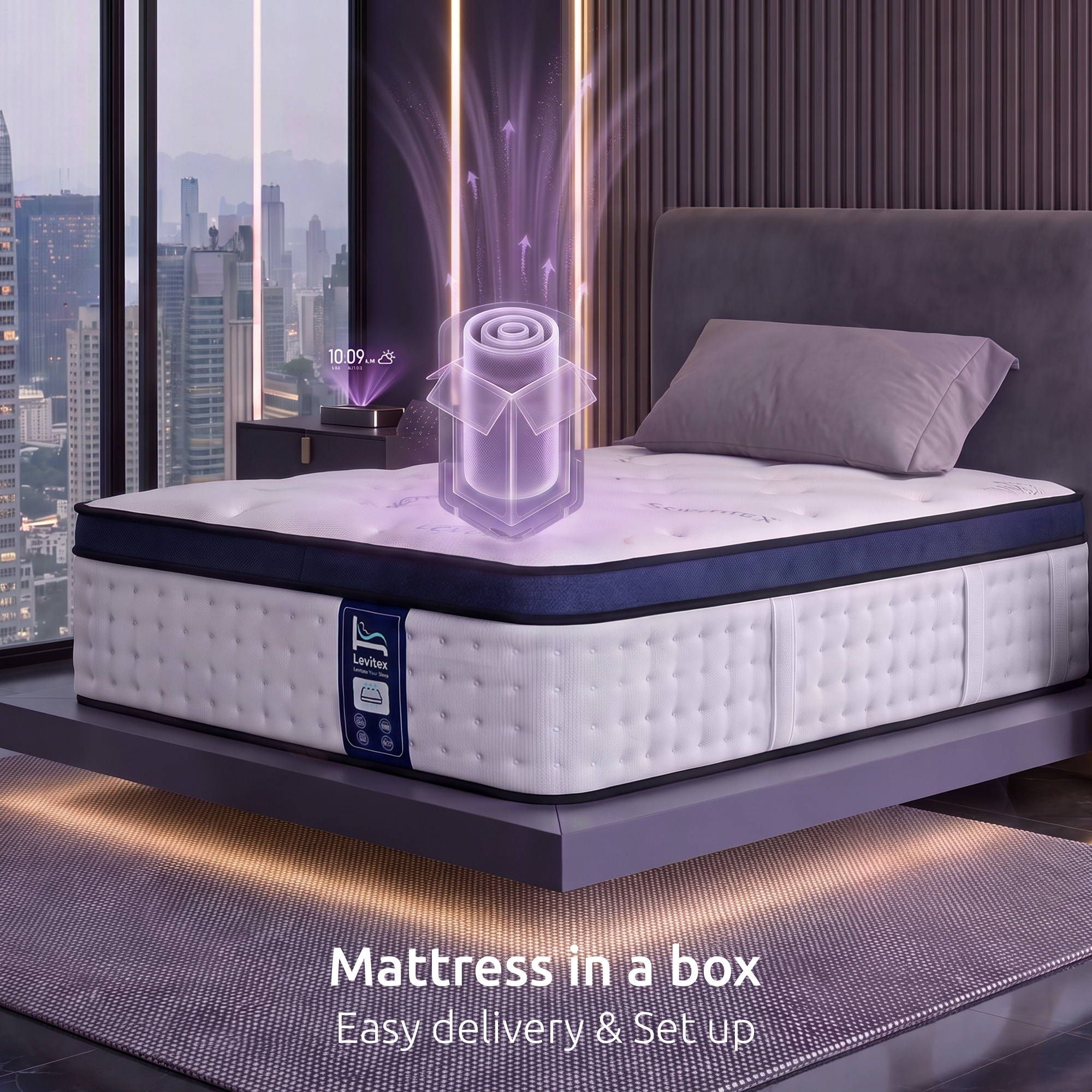 Levitex Single Mattress 35cm Gel Memory Foam 7-Zone Pocket Spring Cooling