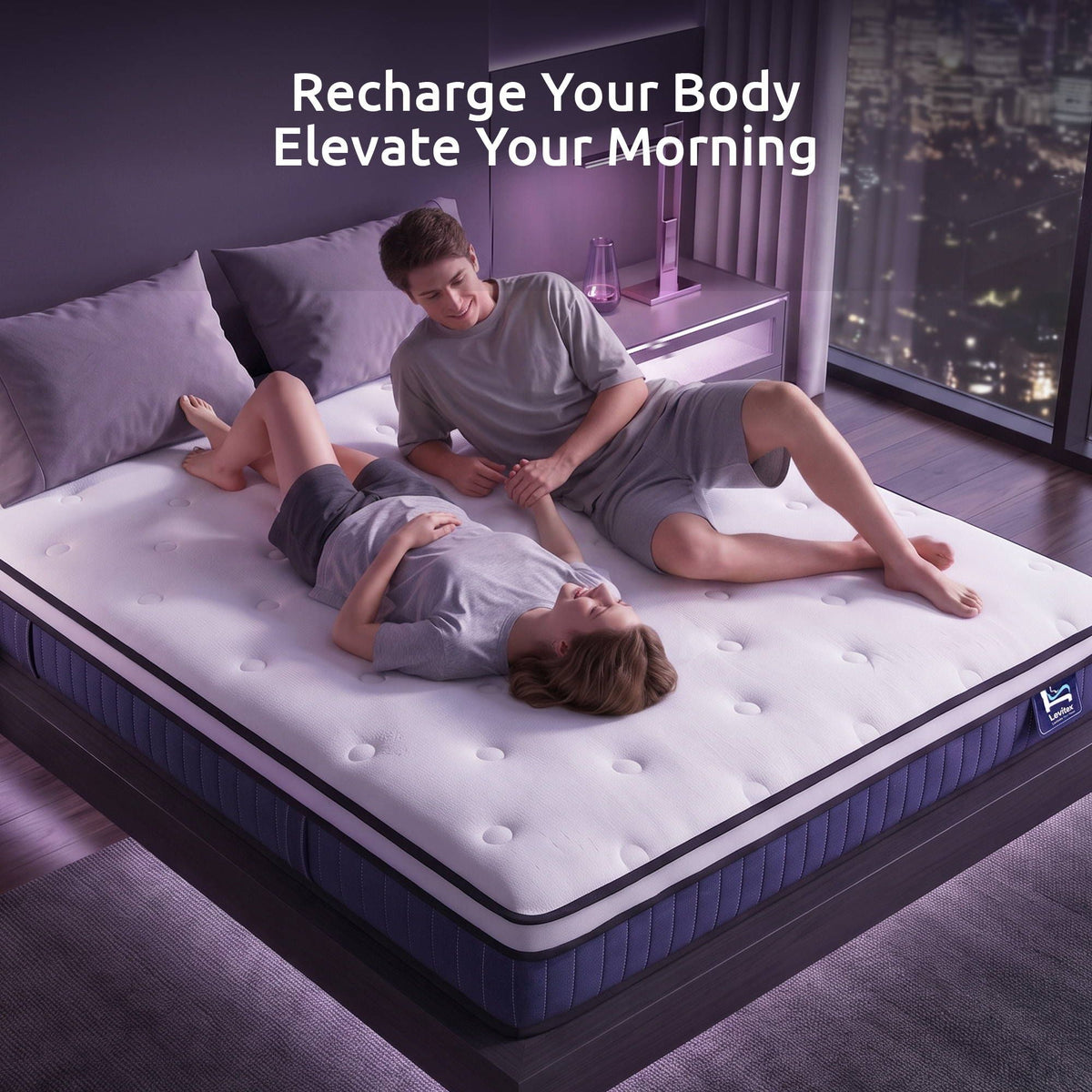 Levitex Double Mattress 23cm Pocket Spring Cooling Gel Foam Medium Firm Bed