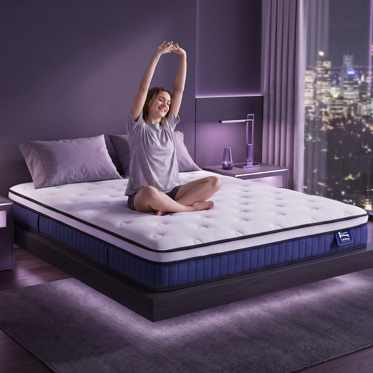 Levitex Double Mattress 23cm Pocket Spring Cooling Gel Foam Medium Firm Bed