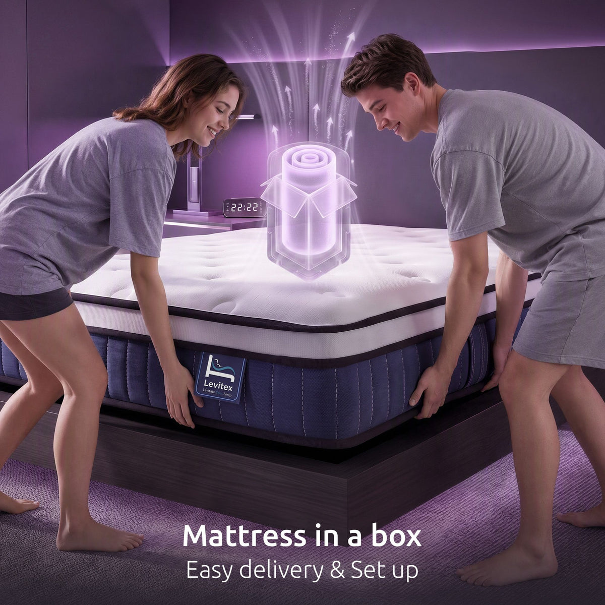 Levitex King Mattress 23cm Pocket Spring Cooling Gel Foam Medium Firm Bed