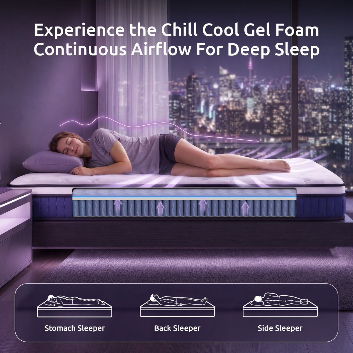 Levitex Queen Mattress 23cm Pocket Spring Cooling Gel Foam Medium Firm Bed