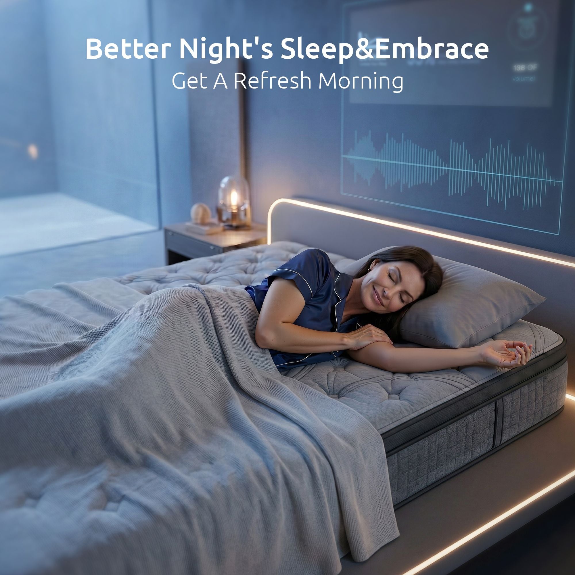 Levitex 33 cm Mattress 8.0 Extra Firm 7-Zone Pocket Spring Mattress with Dual-Row Edge Support & Breathable Knit Cover King Single