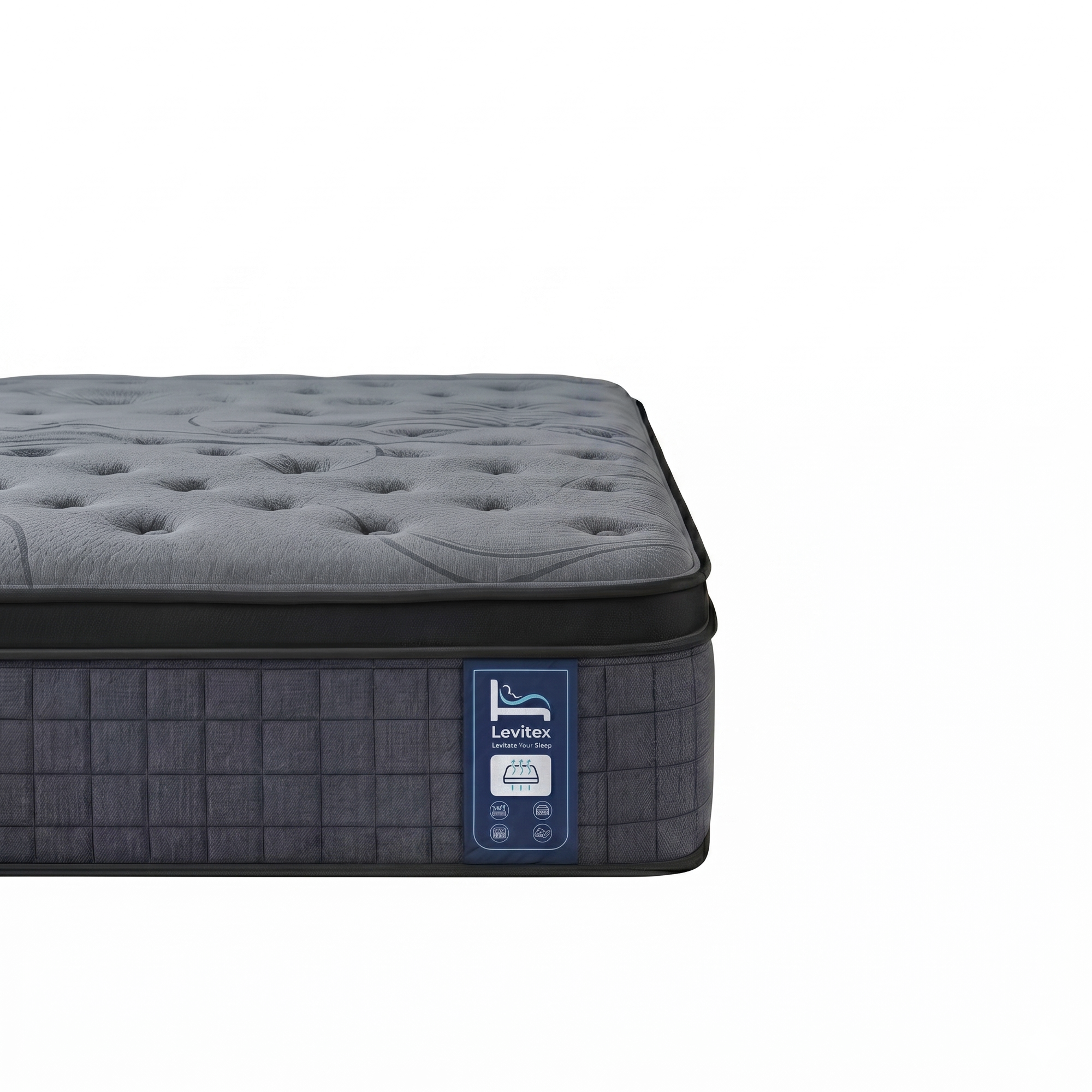 Levitex 33 cm Mattress 8.0 Extra Firm 7-Zone Pocket Spring Mattress with Dual-Row Edge Support & Breathable Knit Cover Queen