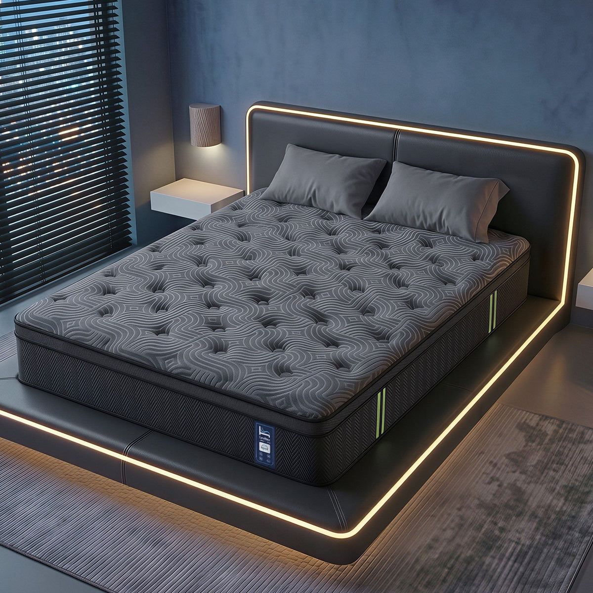 Levitex 34cm Pocket Spring Gel Memory Foam Hybrid Mattress Back Pain Double