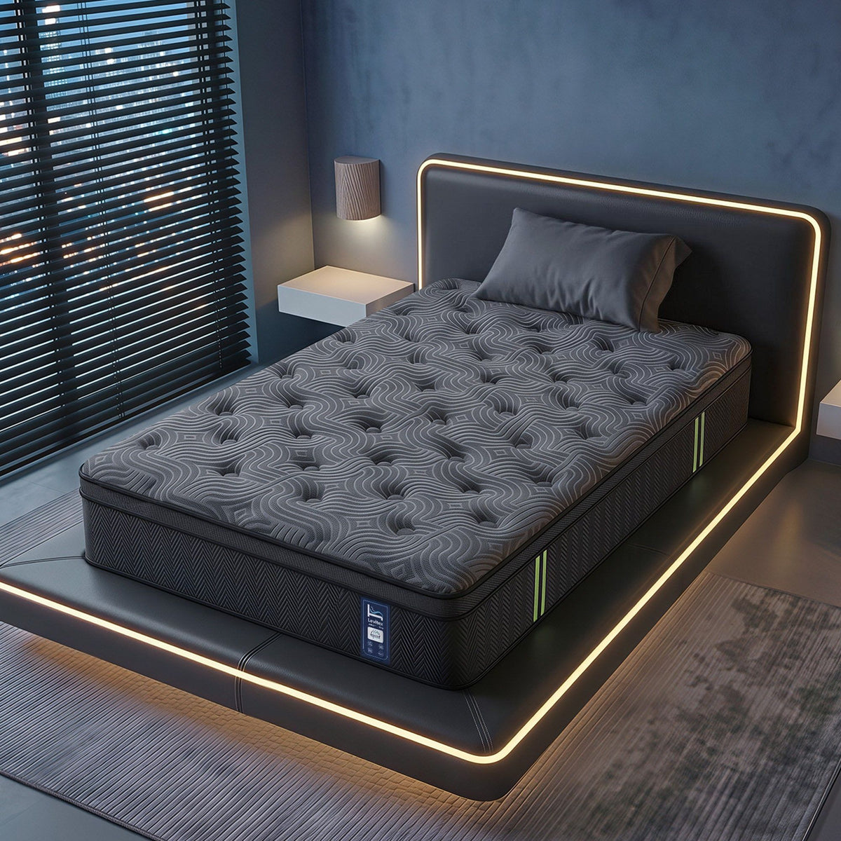 Levitex 34cm Pocket Spring Gel Memory Foam Hybrid Mattress King Single