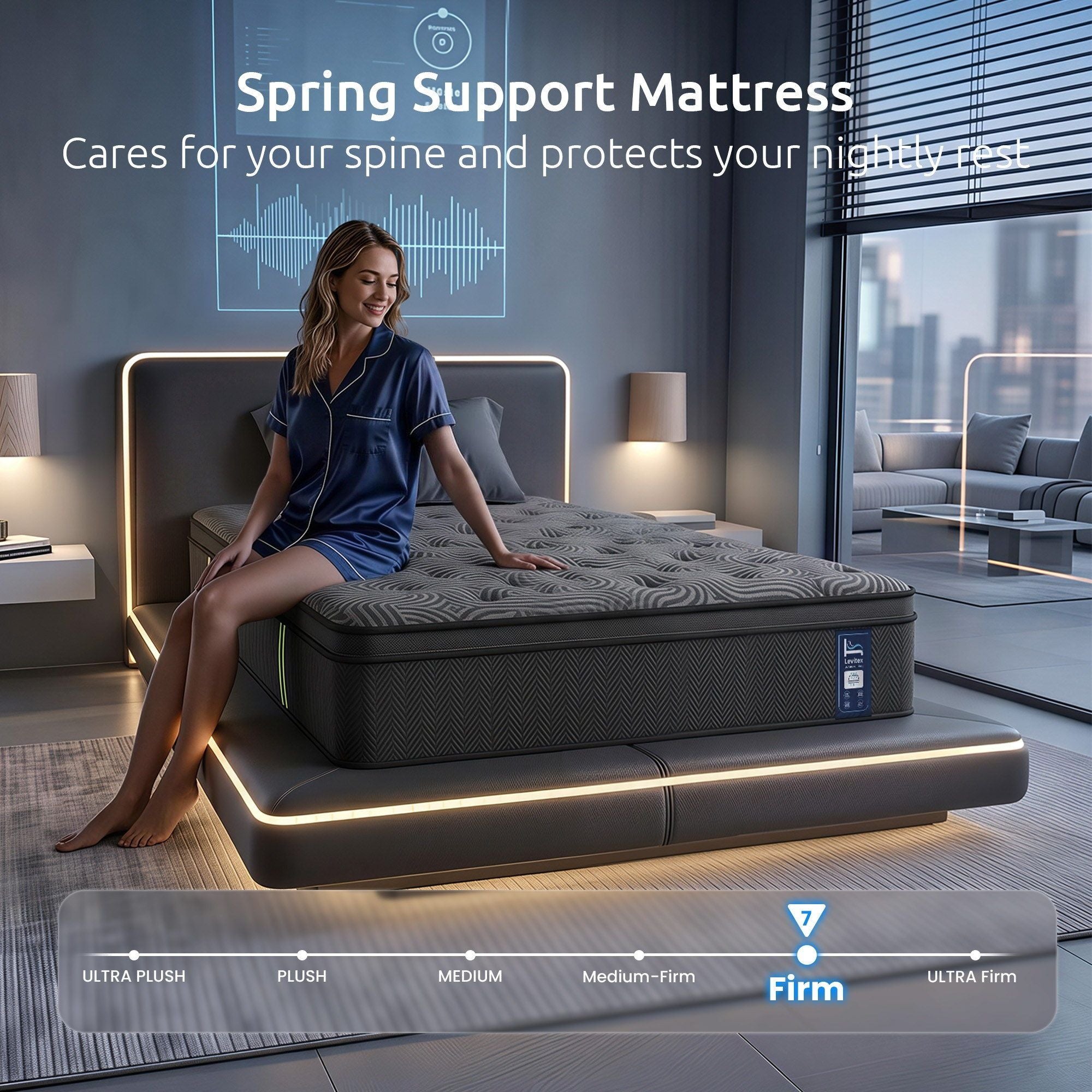 Levitex 34cm Pocket Spring Gel Memory Foam Hybrid Mattress King Single