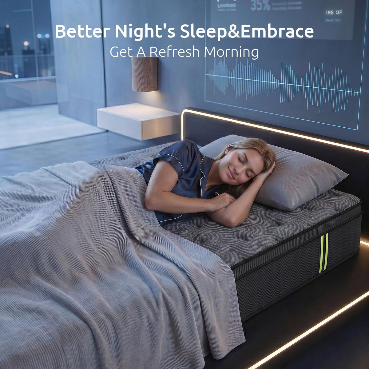 Levitex 34cm Pocket Spring Gel Memory Foam Hybrid Mattress King Single